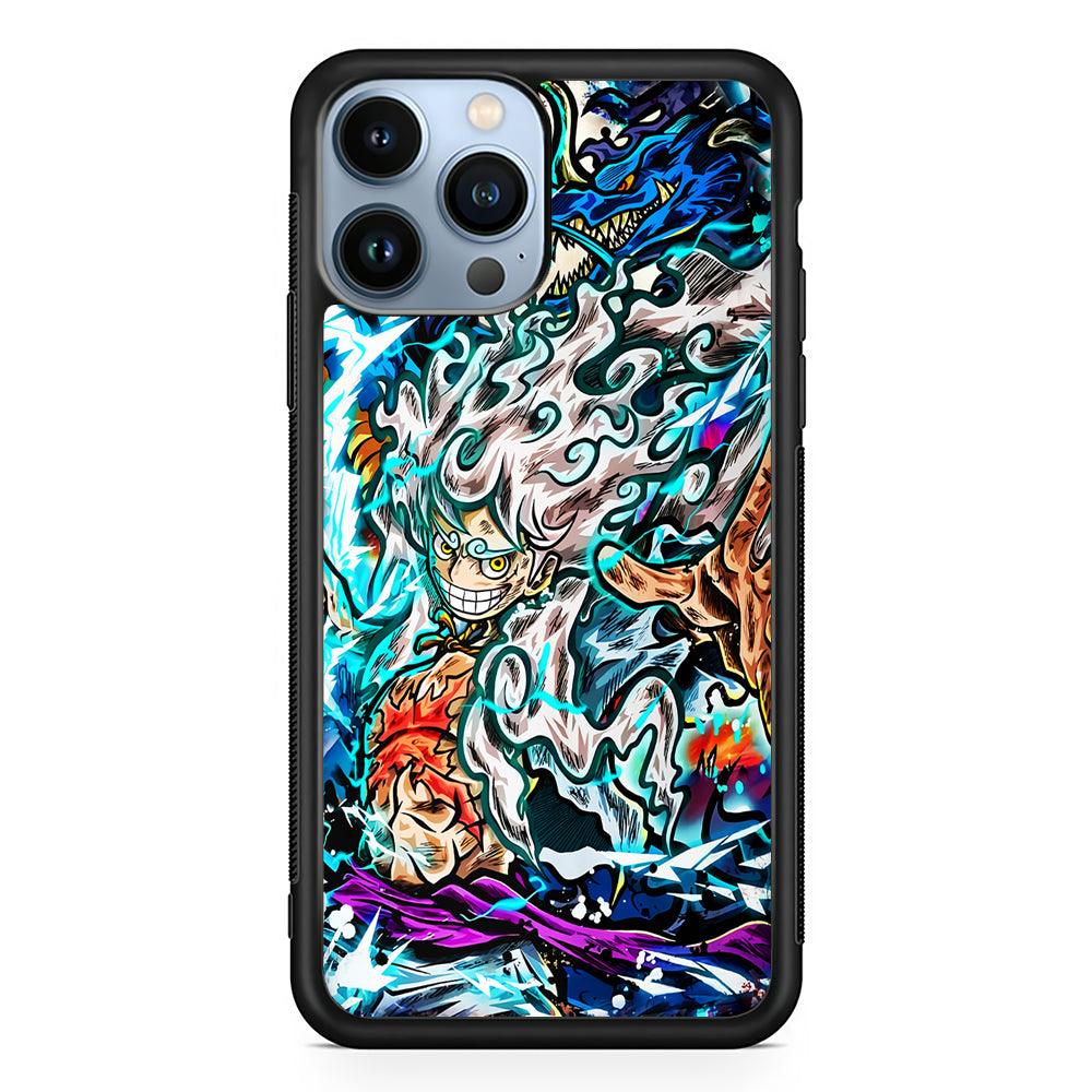 Luffy Gear 5 VS Kaido 2D Rubber Phone Case-Black-Oxvistore