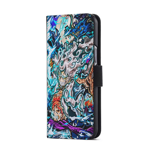Luffy Gear 5 VS Kaido Flip Wallet Phone Case-Oxvistore
