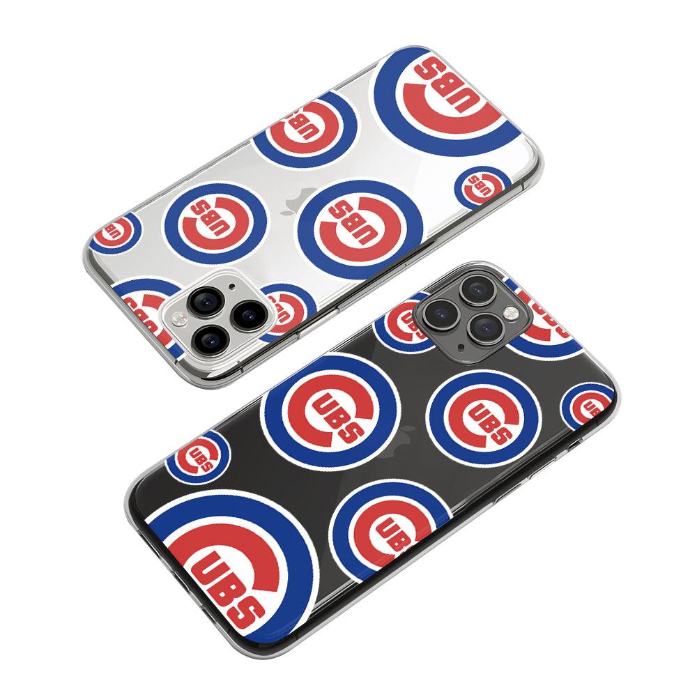 MLB Chicago Cubs Rounded Emblem Patern Clear Soft Case-Oxvistore
