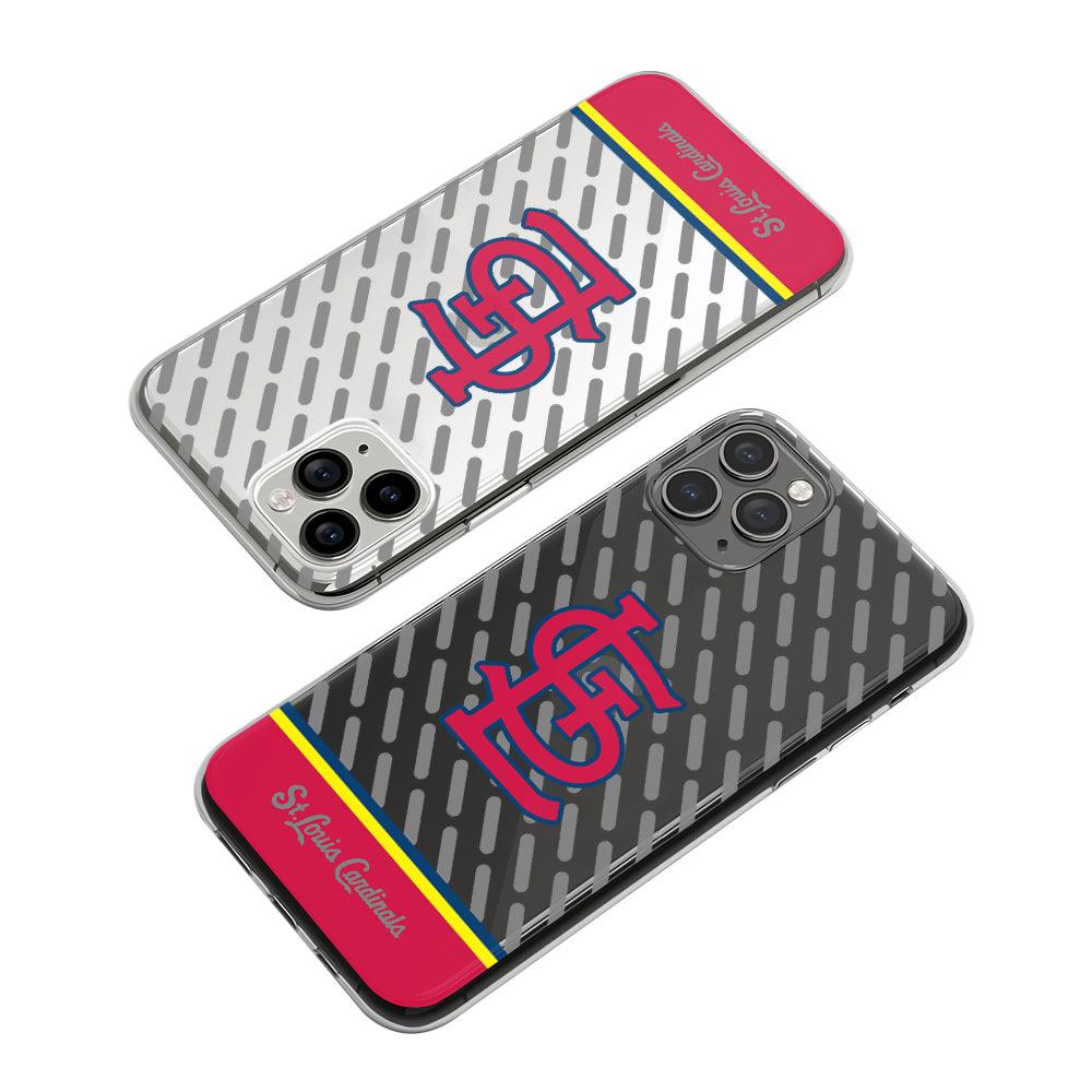 MLB St Louis Cardinals Rounded Line Patern Clear Soft Case-Oxvistore