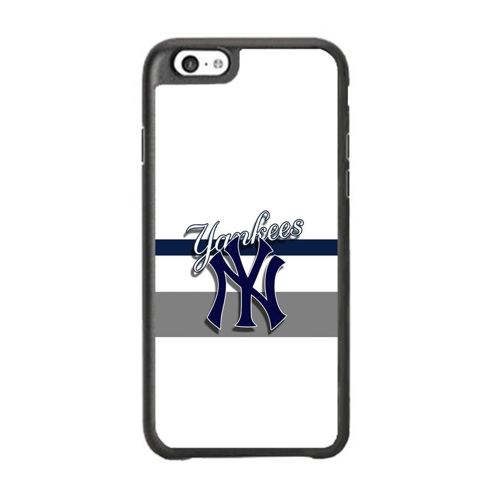 MLB New York Yankees White Jersey iPhone 6 Plus | 6s Plus Case-Rubber Black (2D Case)-Oxvistore
