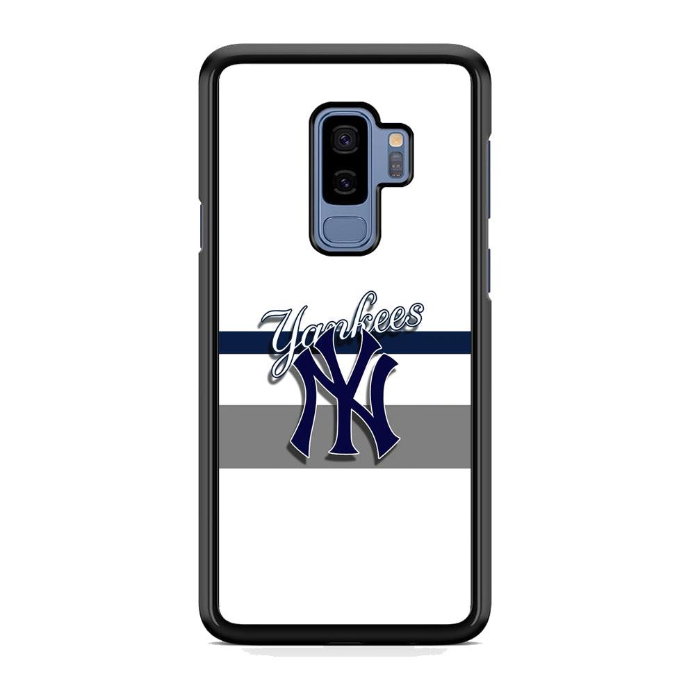 MLB New York Yankees White Jersey Samsung Galaxy S9 Plus Case-Rubber Black (2D Case)-Oxvistore