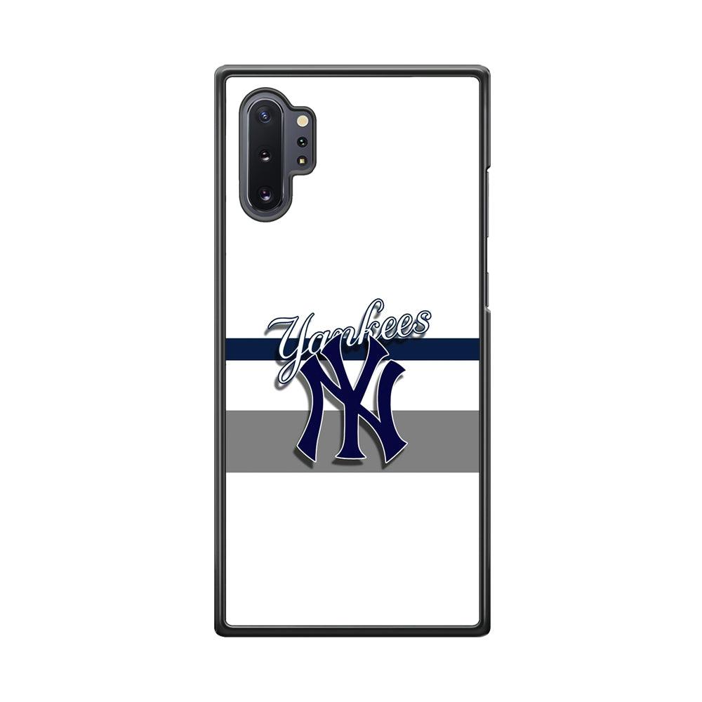 MLB New York Yankees White Jersey Samsung Galaxy Note 10 Plus Case-Rubber Black (2D Case)-Oxvistore