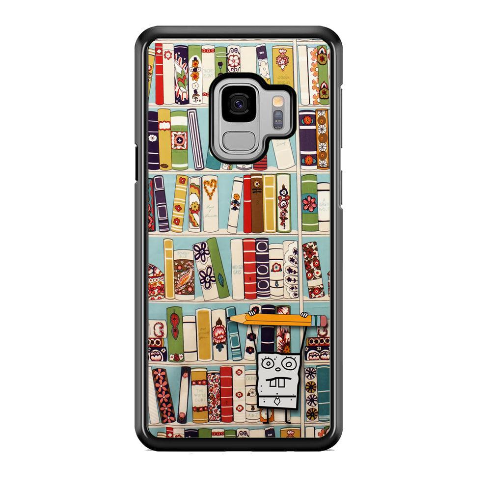 Magic Paper on Bookshelf Samsung Galaxy S9 Case-Rubber Black (2D Case)-Oxvistore