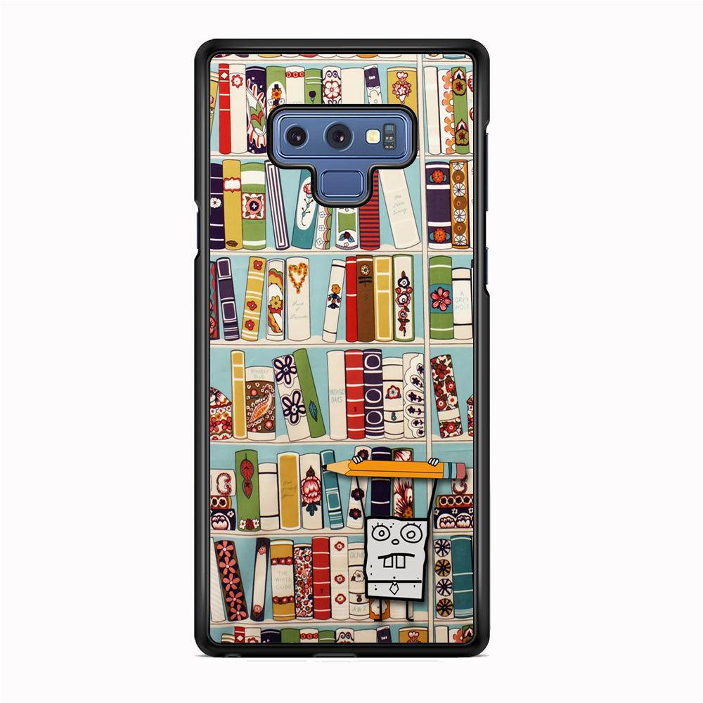 Magic Paper on Bookshelf Samsung Galaxy Note 9 Case-Rubber Black (2D Case)-Oxvistore
