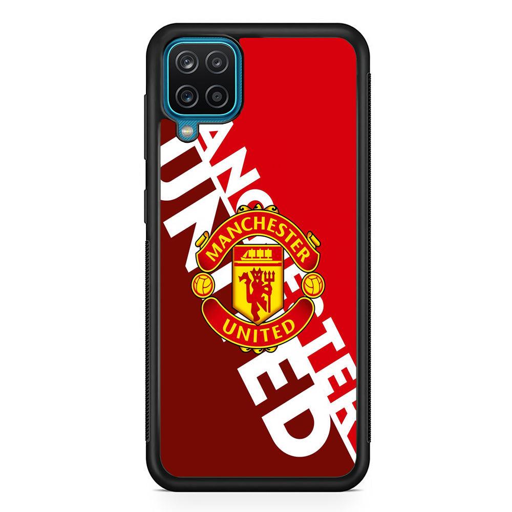 Manchester United Grip The Spirit Samsung Galaxy A12 Case-Rubber Black (2D Case)-Oxvistore