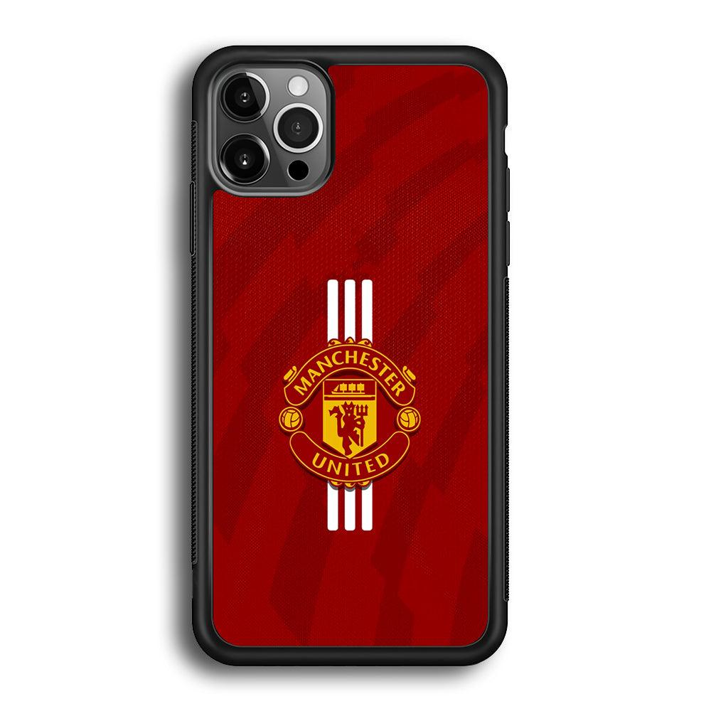 Manchester United Twister of The Devil iPhone 12 Pro Max Case-Rubber Black (2D Case)-Oxvistore