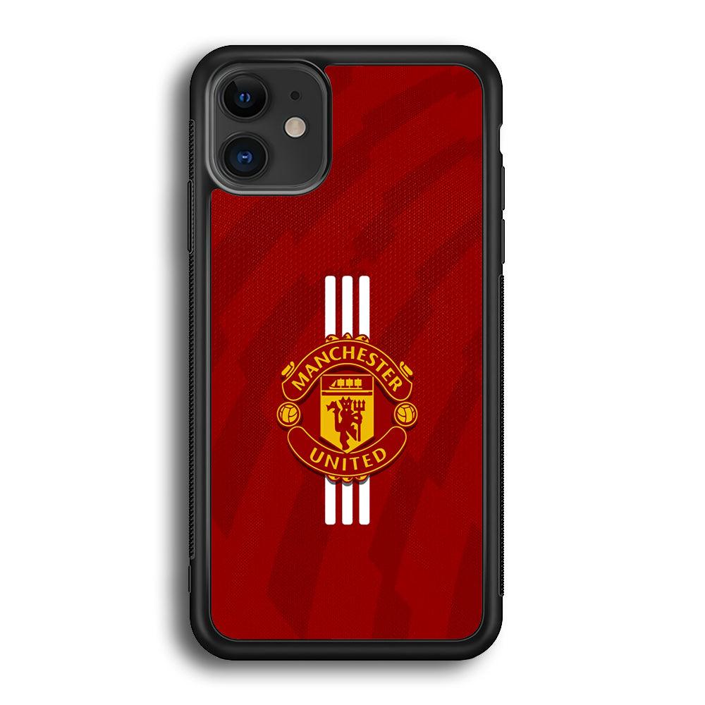 Manchester United Twister of The Devil iPhone 12 Case-Rubber Black (2D Case)-Oxvistore