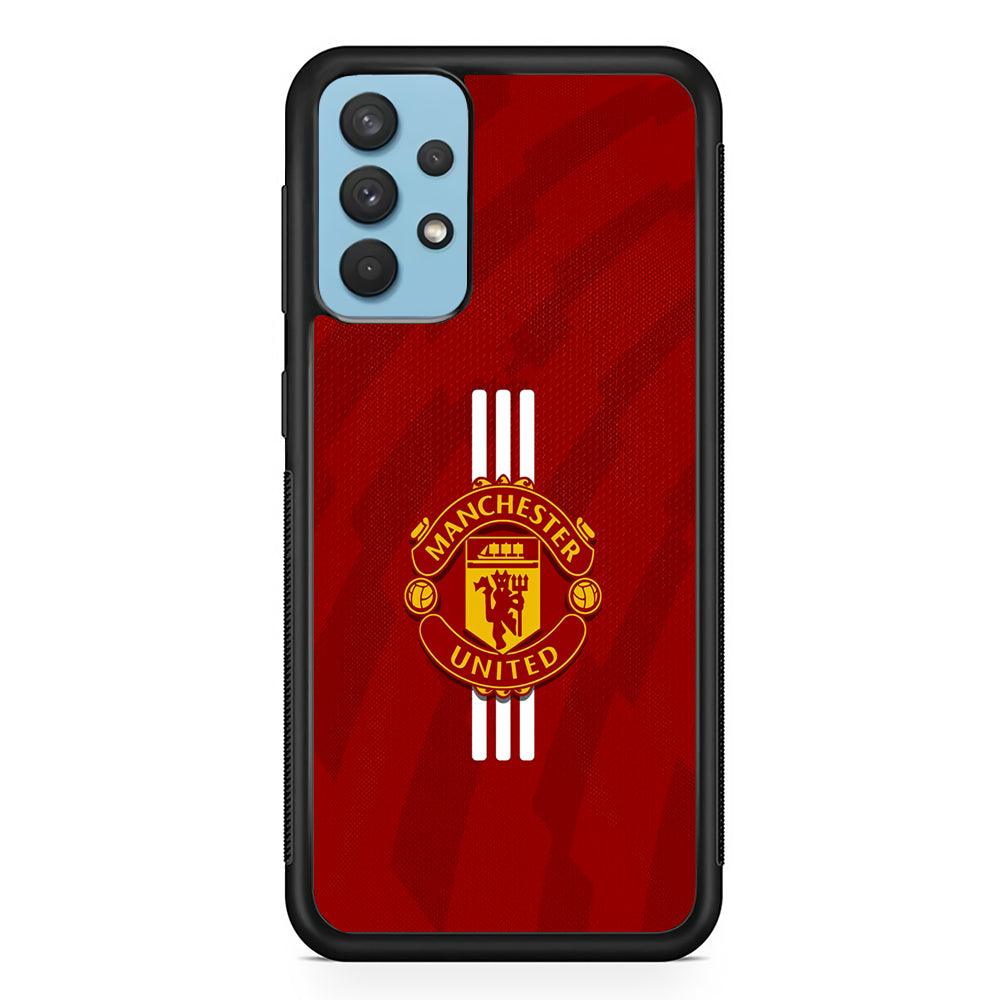 Manchester United Twister of The Devil Samsung Galaxy A32 Case-Rubber Black (2D Case)-Oxvistore