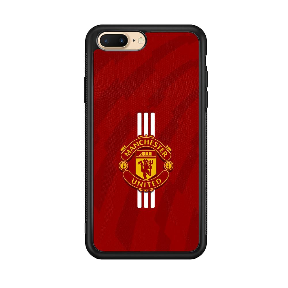 Manchester United Twister of The Devil iPhone 7 Plus Case-Rubber Black (2D Case)-Oxvistore