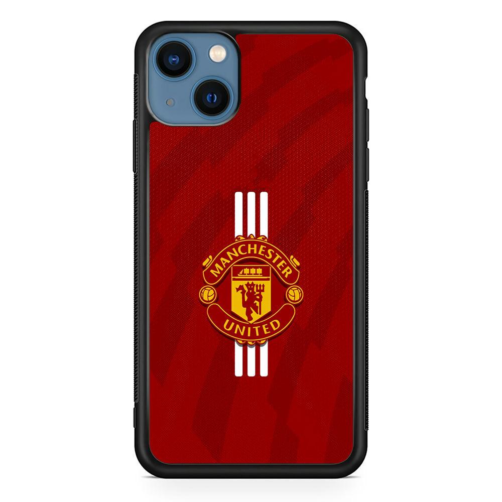 Manchester United Twister of The Devil iPhone 15 Plus Case-Rubber Black (2D Case)-Oxvistore