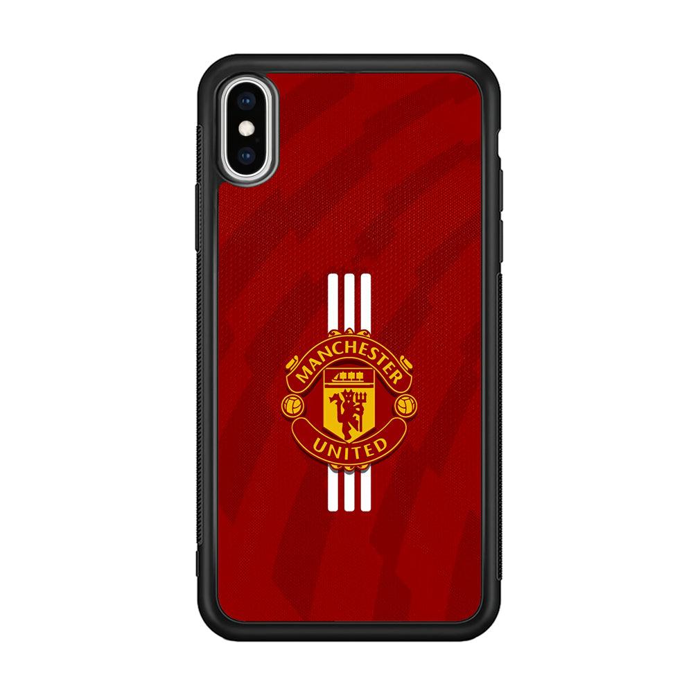 Manchester United Twister of The Devil iPhone Xs Max Case-Rubber Black (2D Case)-Oxvistore