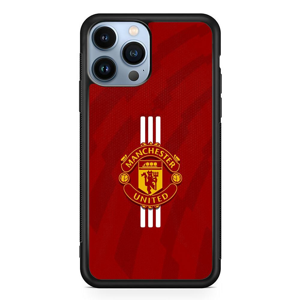 Manchester United Twister of The Devil iPhone 15 Pro Max Case-Rubber Black (2D Case)-Oxvistore