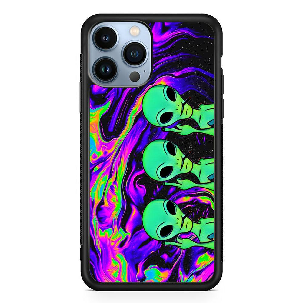 Marble Three Aliens 2D Rubber Phone Case-Black-Oxvistore