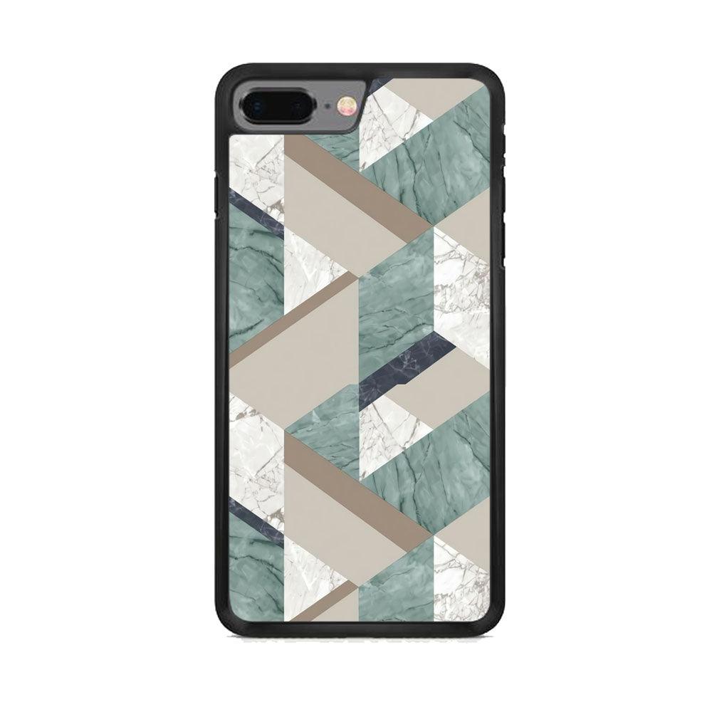 Marble Blend Form iPhone 8 Plus Case-Rubber Black (2D Case)-Oxvistore