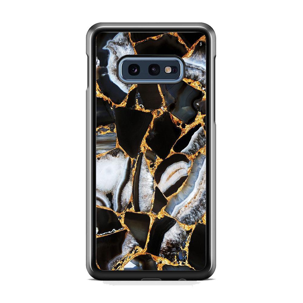 Marble Gold Paste Samsung Galaxy S10E Case-Rubber Black (2D Case)-Oxvistore