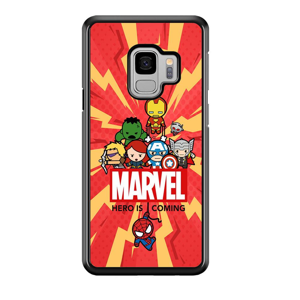 Marvel Cute Comic Hero is Coming Samsung Galaxy S9 Case-Rubber Black (2D Case)-Oxvistore