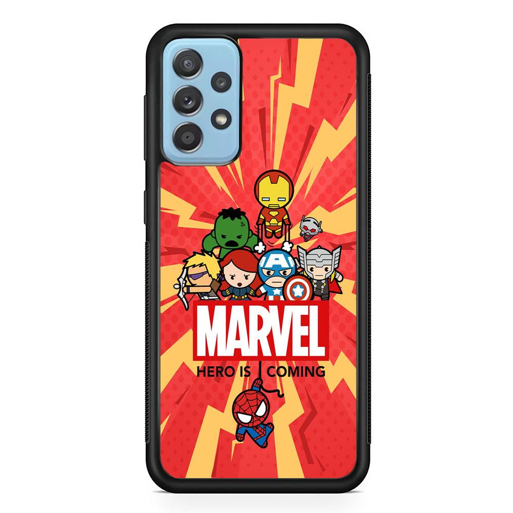 Marvel Cute Comic Hero is Coming Samsung Galaxy A72 Case-Rubber Black (2D Case)-Oxvistore