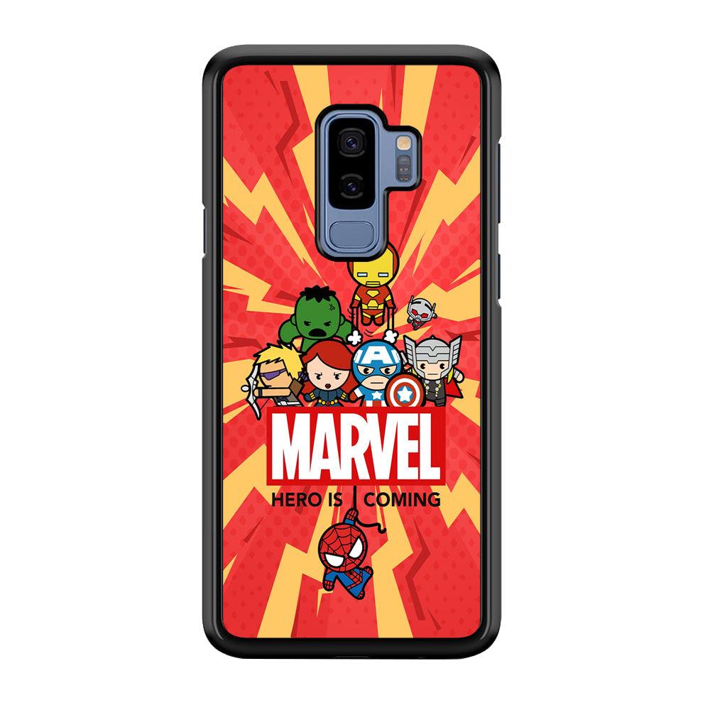Marvel Cute Comic Hero is Coming Samsung Galaxy S9 Plus Case-Rubber Black (2D Case)-Oxvistore