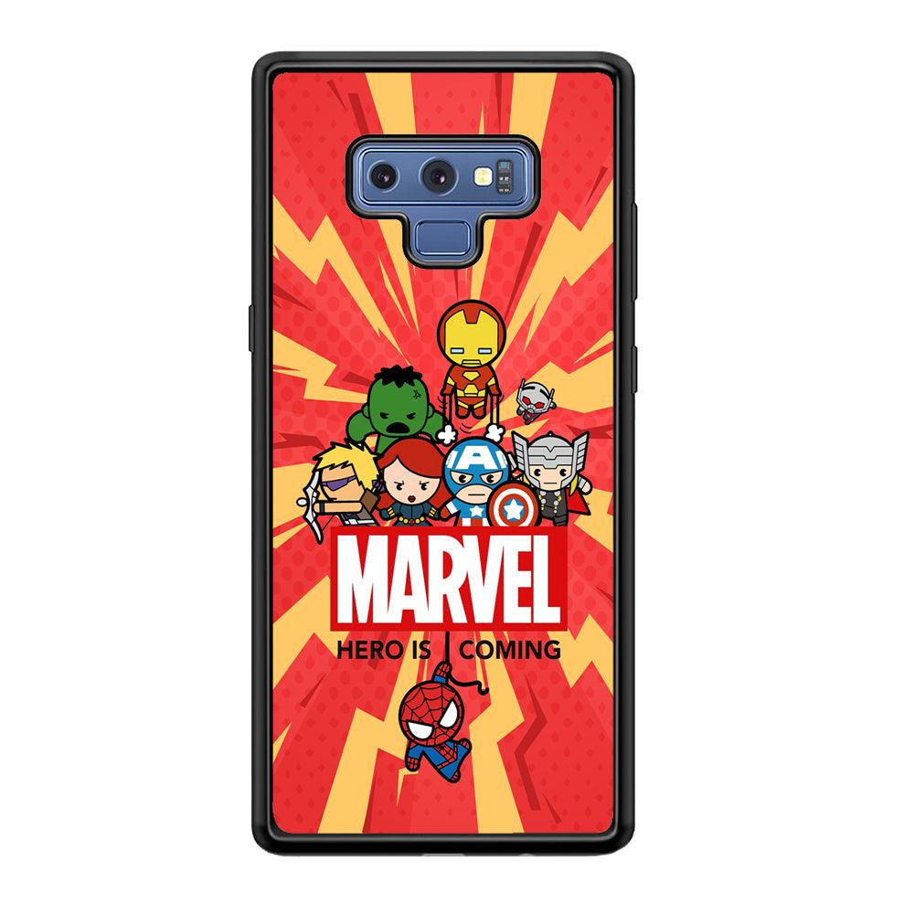 Marvel Cute Comic Hero is Coming Samsung Galaxy Note 9 Case-Rubber Black (2D Case)-Oxvistore