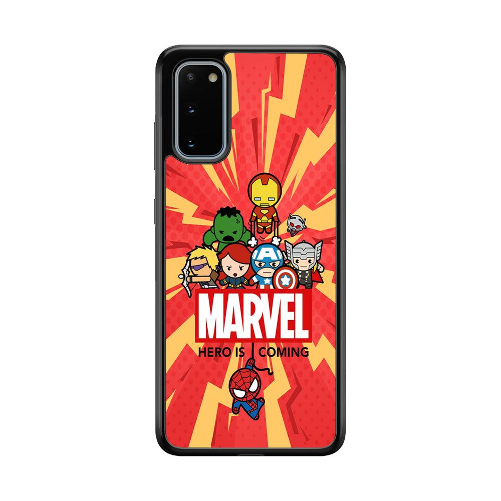 Marvel Cute Comic Hero is Coming Samsung Galaxy S20 Case-Rubber Black (2D Case)-Oxvistore