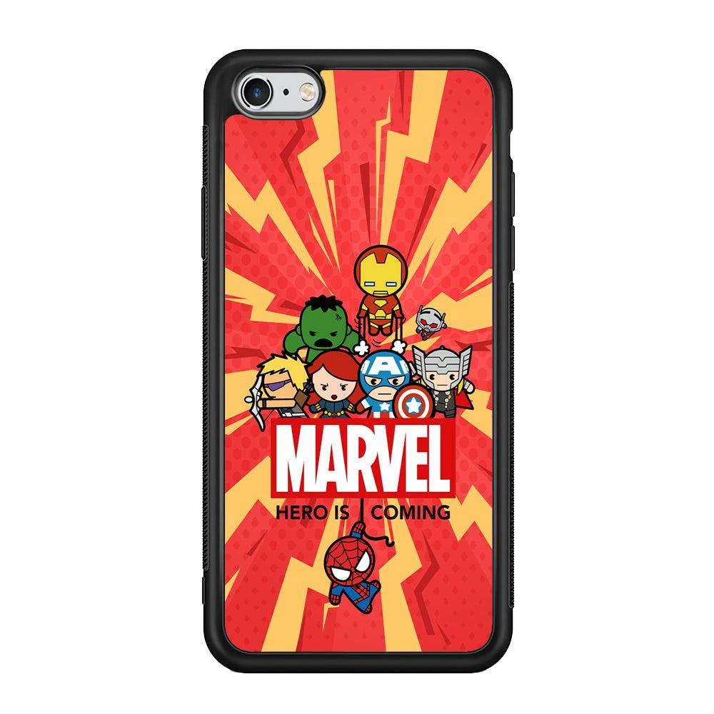 Marvel Cute Comic Hero is Coming iPhone 6 Plus | 6s Plus Case-Rubber Black (2D Case)-Oxvistore