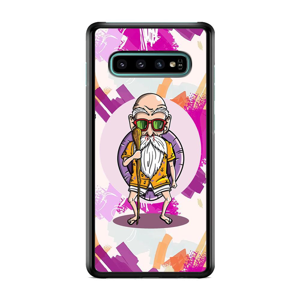 Master Roshi Old Purple Samsung Galaxy S10 Plus Case-Rubber Black (2D Case)-Oxvistore