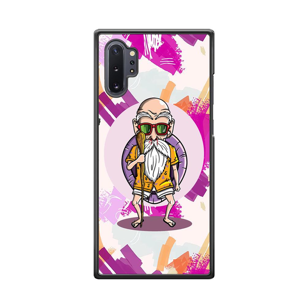 Master Roshi Old Purple Samsung Galaxy Note 10 Plus Case-Rubber Black (2D Case)-Oxvistore