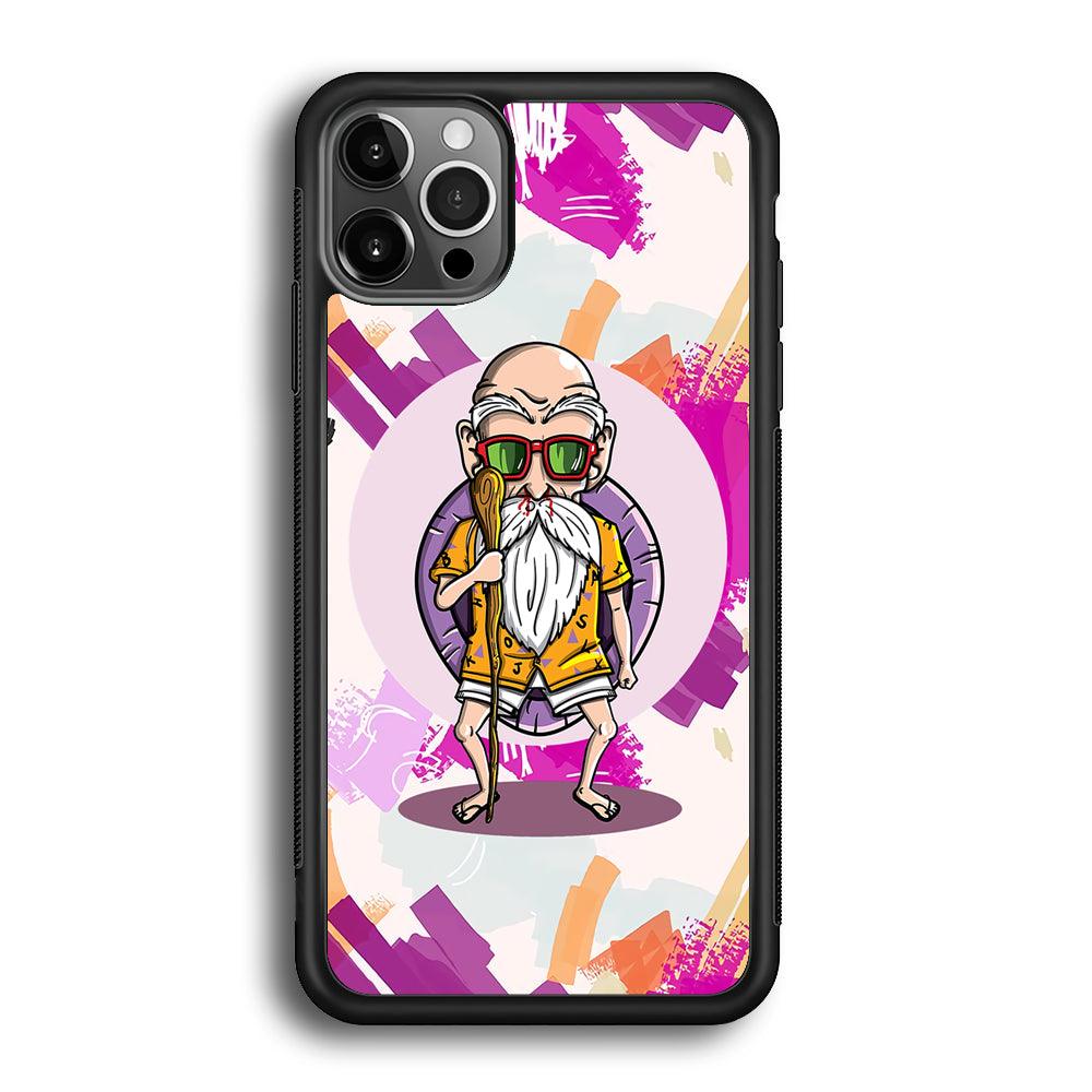 Master Roshi Old Purple iPhone 12 Pro Max Case-Rubber Black (2D Case)-Oxvistore