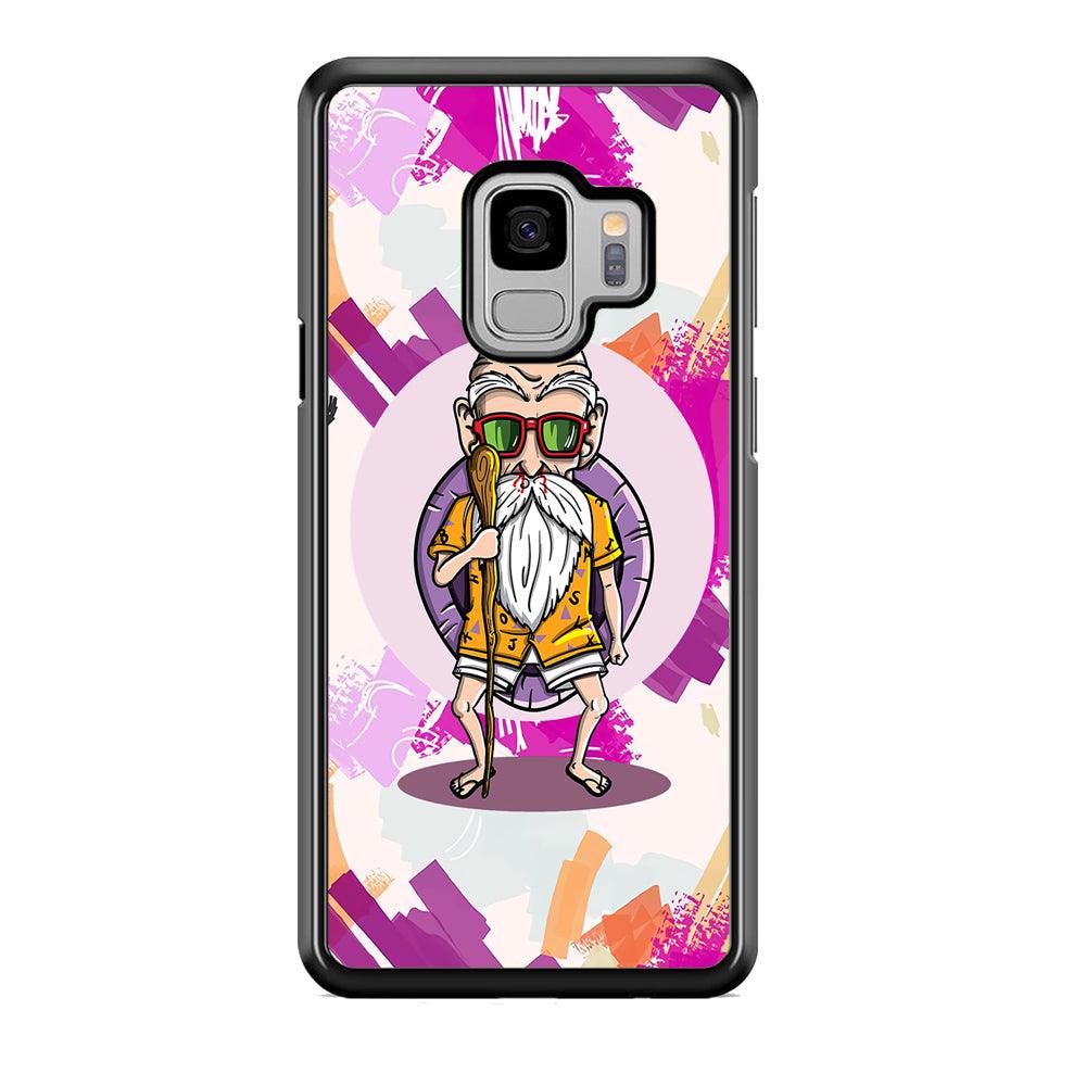 Master Roshi Old Purple Samsung Galaxy S9 Case-Rubber White (2D Case)-Oxvistore