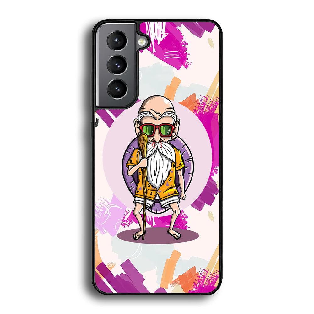 Master Roshi Old Purple Samsung Galaxy S21 Plus Case-Rubber White (2D Case)-Oxvistore
