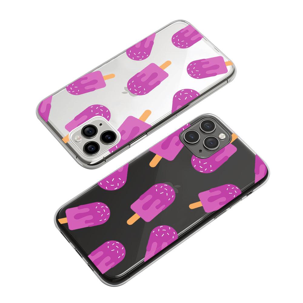 Melting Purple Berry Ice Cream Clear Soft Case-Oxvistore