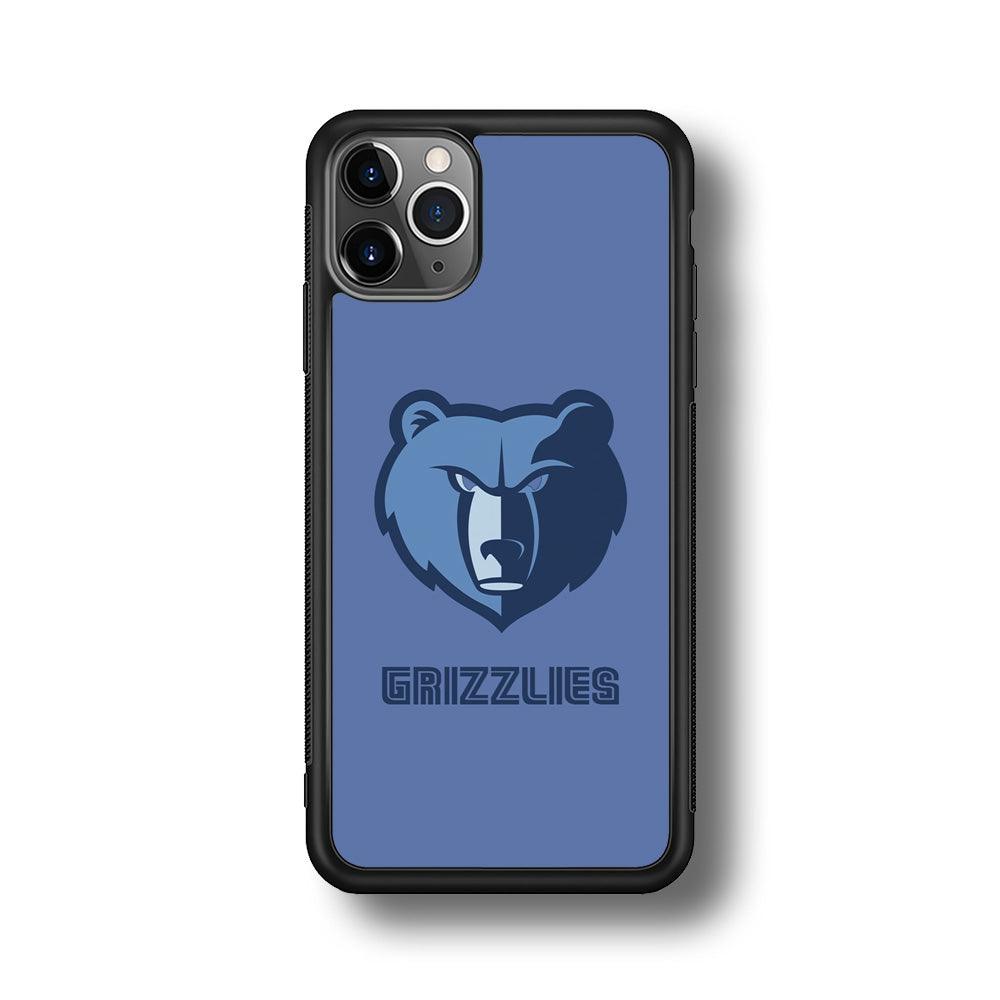 Memphis Grizzlies Bear Gaze iPhone 11 Pro Max Case-Rubber Black (2D Case)-Oxvistore