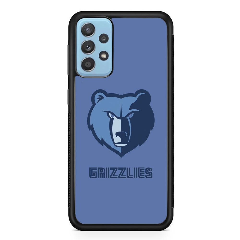 Memphis Grizzlies Bear Gaze Samsung Galaxy A52 Case-Rubber Black (2D Case)-Oxvistore