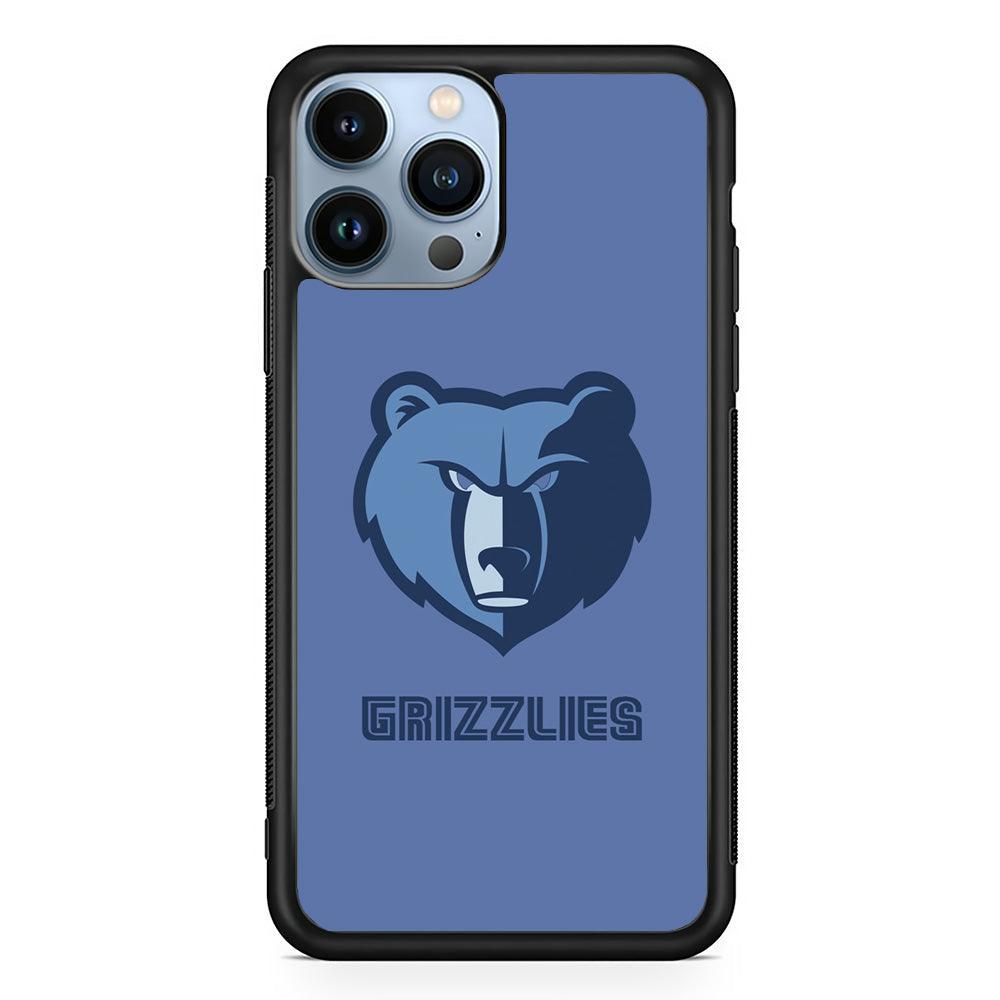 Memphis Grizzlies Bear Gaze iPhone 14 Pro Max Case-Rubber Black (2D Case)-Oxvistore
