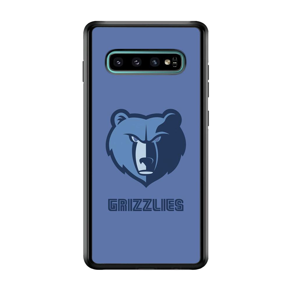 Memphis Grizzlies Bear Gaze Samsung Galaxy S10 Case-Rubber Black (2D Case)-Oxvistore