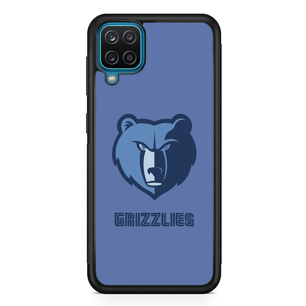 Memphis Grizzlies Bear Gaze Samsung Galaxy A12 Case-Rubber Black (2D Case)-Oxvistore