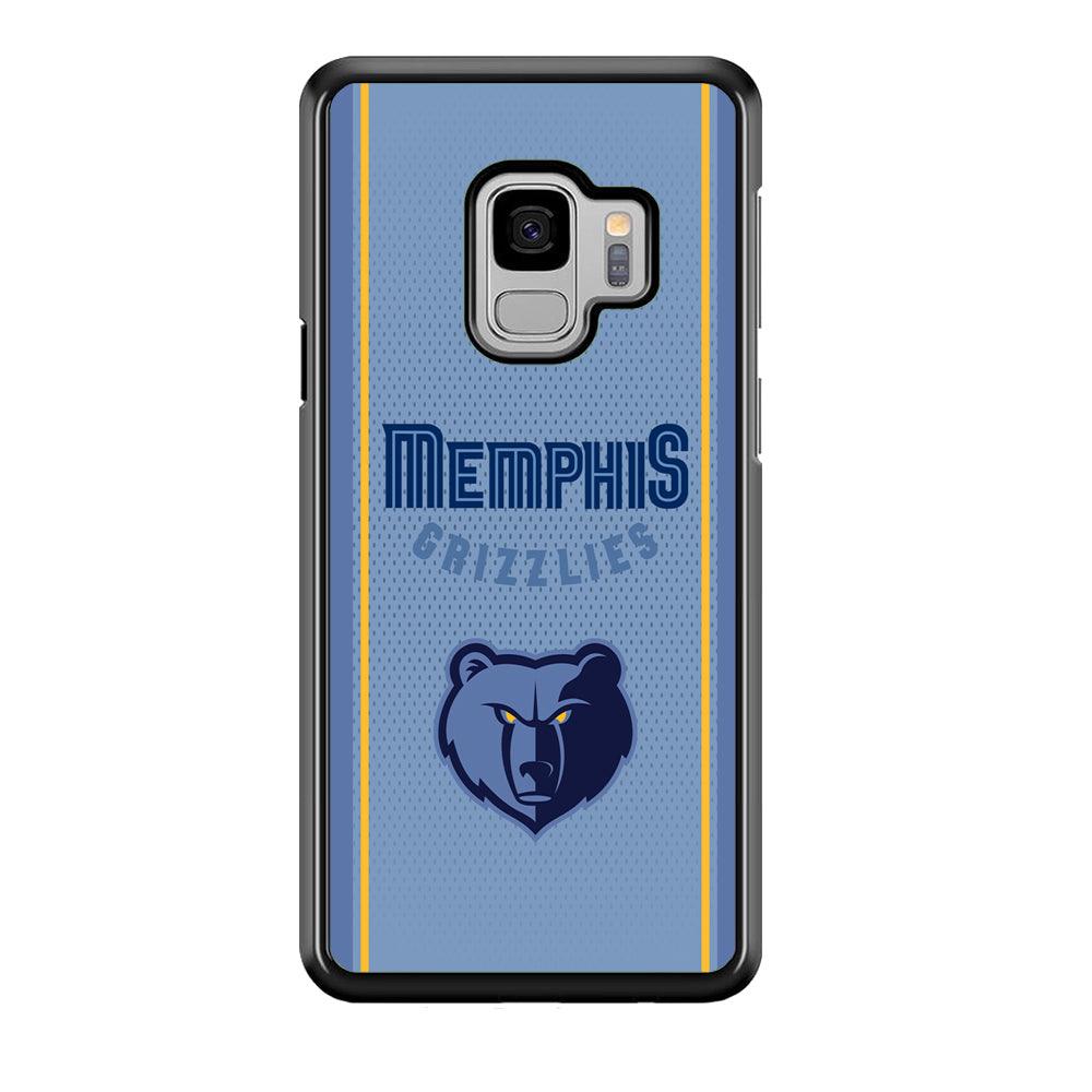 Memphis Grizzlies Light Blue Jersey Samsung Galaxy S9 Case-Rubber Black (2D Case)-Oxvistore