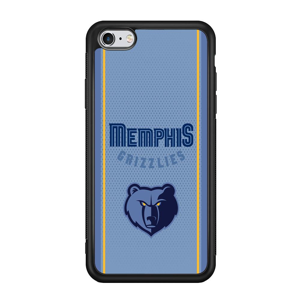 Memphis Grizzlies Light Blue Jersey iPhone 6 | 6s Case-Rubber Black (2D Case)-Oxvistore