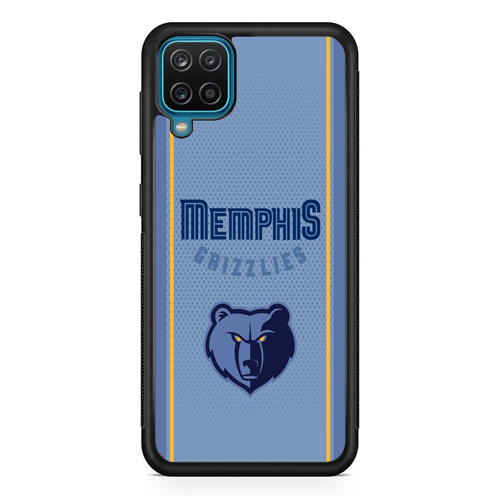 Memphis Grizzlies Light Blue Jersey Samsung Galaxy A12 Case-Rubber Black (2D Case)-Oxvistore