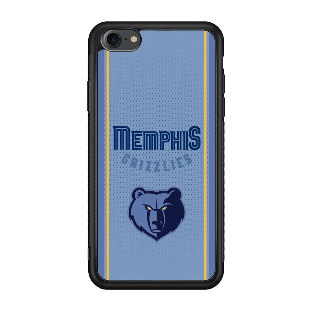 Memphis Grizzlies Light Blue Jersey iPhone 8 Case-Rubber Black (2D Case)-Oxvistore
