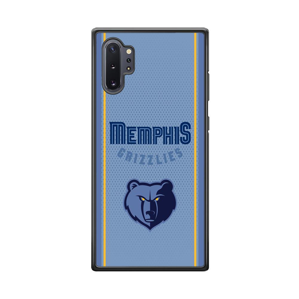 Memphis Grizzlies Light Blue Jersey Samsung Galaxy Note 10 Plus Case-Rubber Black (2D Case)-Oxvistore