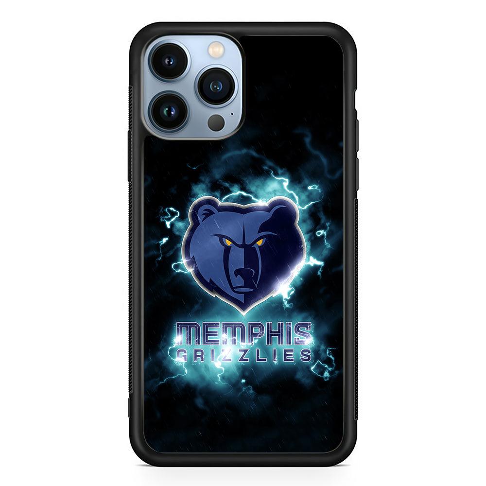 Memphis Grizzlies Lightning 2D Rubber Phone Case-Black-Oxvistore