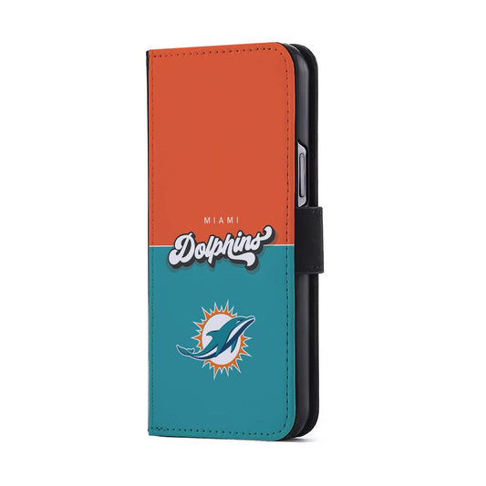 Miami Dolphins Orange Blue Flip Wallet Phone Case-Oxvistore