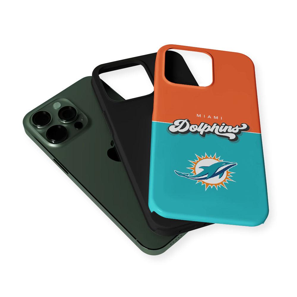 Miami Dolphins Orange Blue 2 in 1 Tough Phone Case-Oxvistore