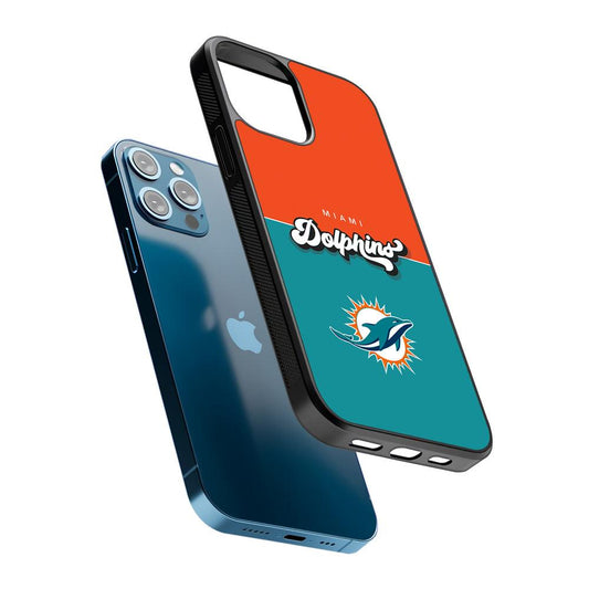 Miami Dolphins Orange Blue 2D Rubber Phone Case-Oxvistore