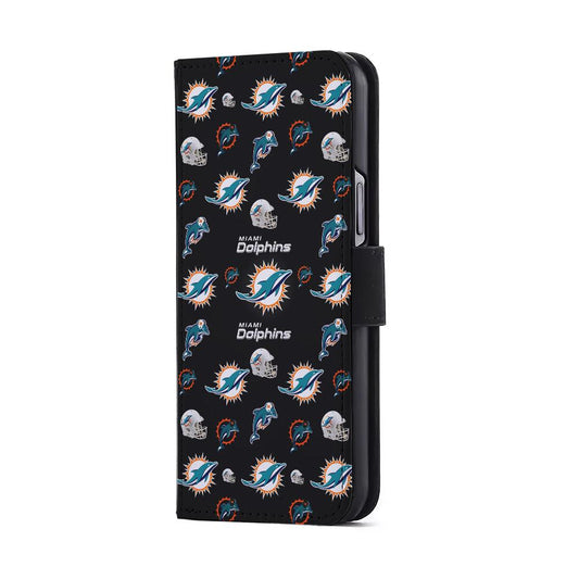 Miami Dolphins Pattern Flip Wallet Phone Case-Oxvistore