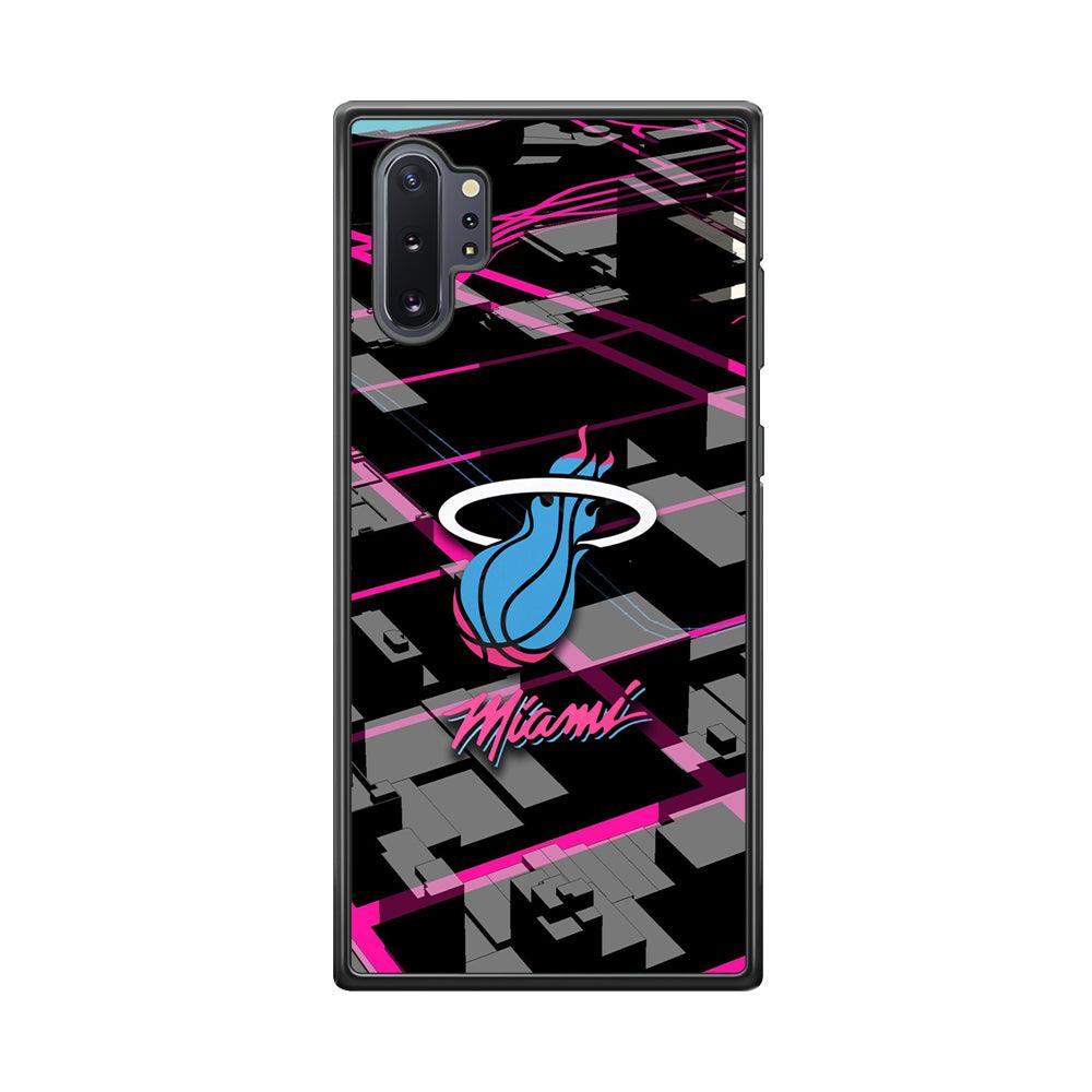 Miami Heat Light of Town Samsung Galaxy Note 10 Plus Case-Rubber Black (2D Case)-Oxvistore