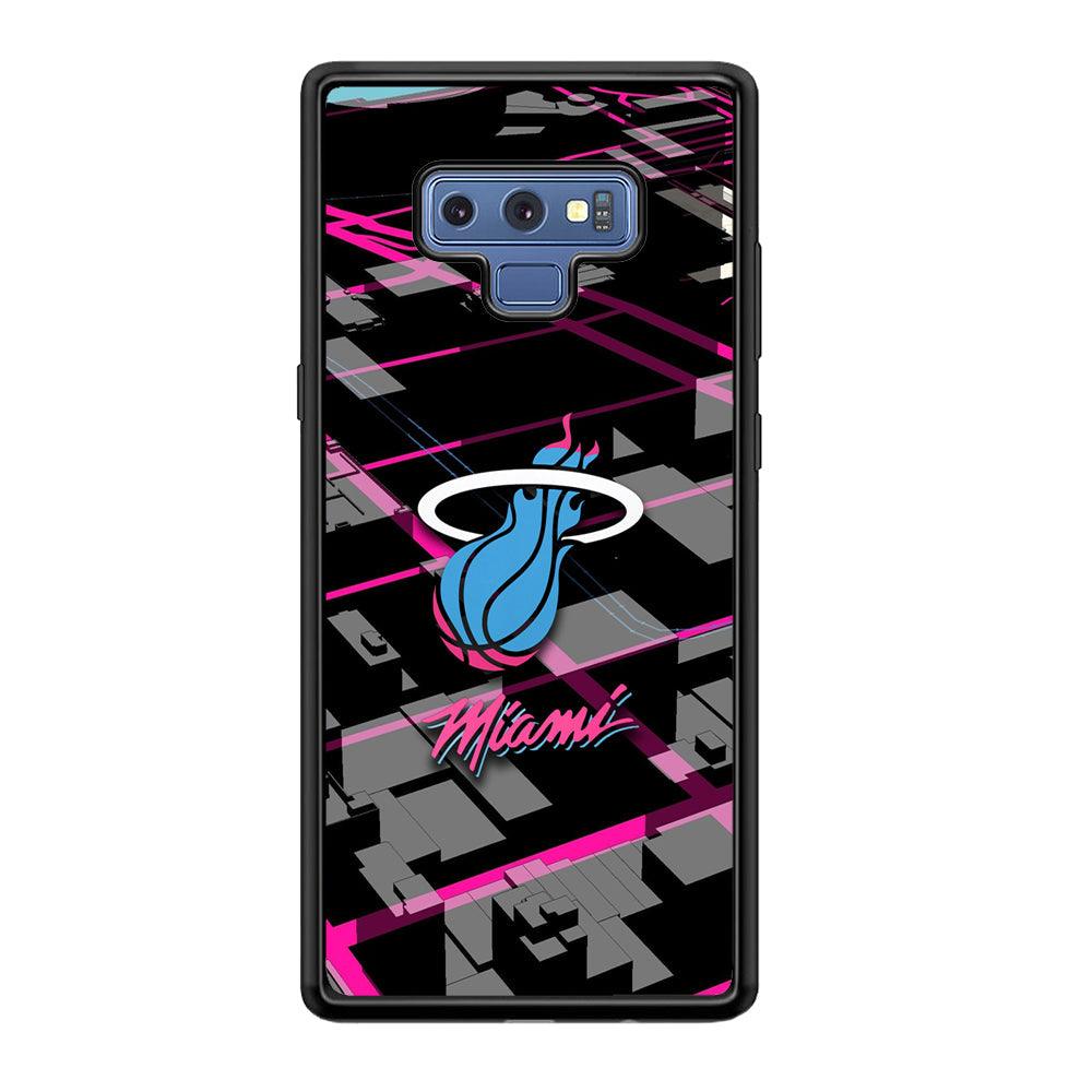 Miami Heat Light of Town Samsung Galaxy Note 9 Case-Rubber Black (2D Case)-Oxvistore