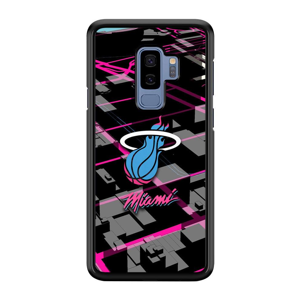 Miami Heat Light of Town Samsung Galaxy S9 Plus Case-Rubber Black (2D Case)-Oxvistore